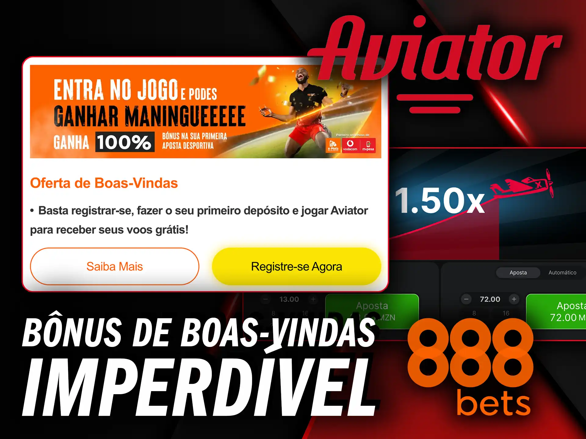 Resgate o bônus de boas-vindas imperdível e comece a ganhar no Aviator do 888Bets.