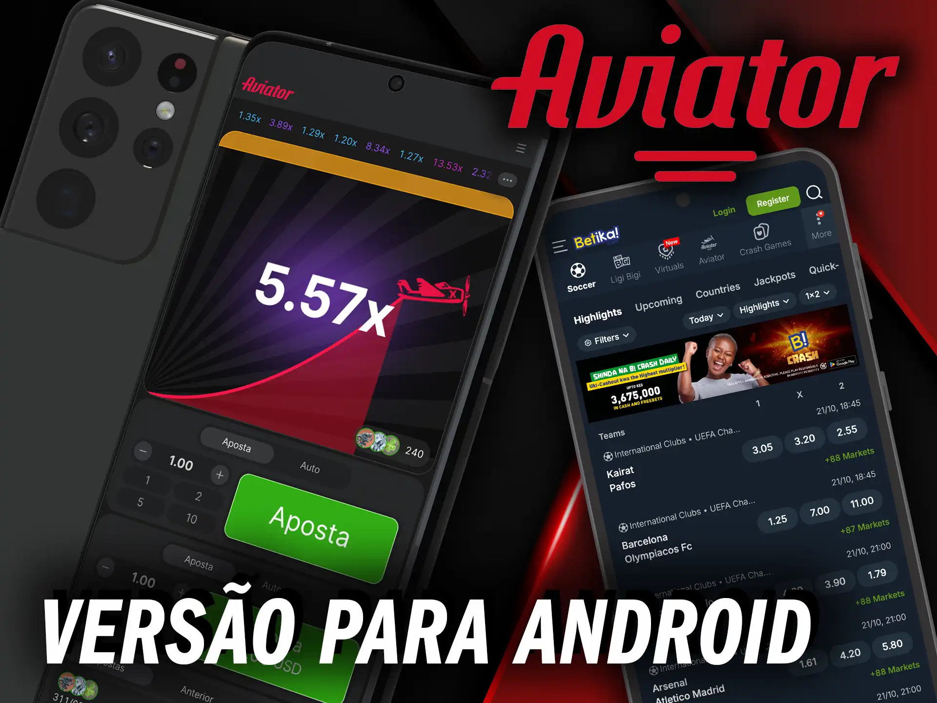 Instale a versão para Android do aplicativo Betika Aviator e aposte de onde estiver.