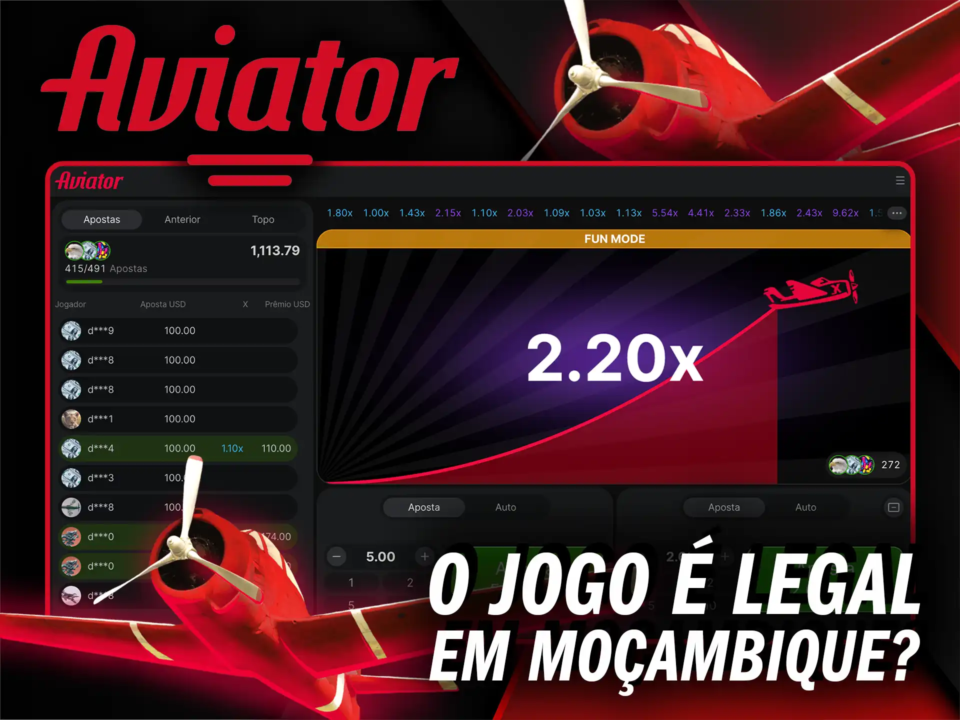 Verifique se o jogo Aviator é legal em Moçambique e aposte com tranquilidade.